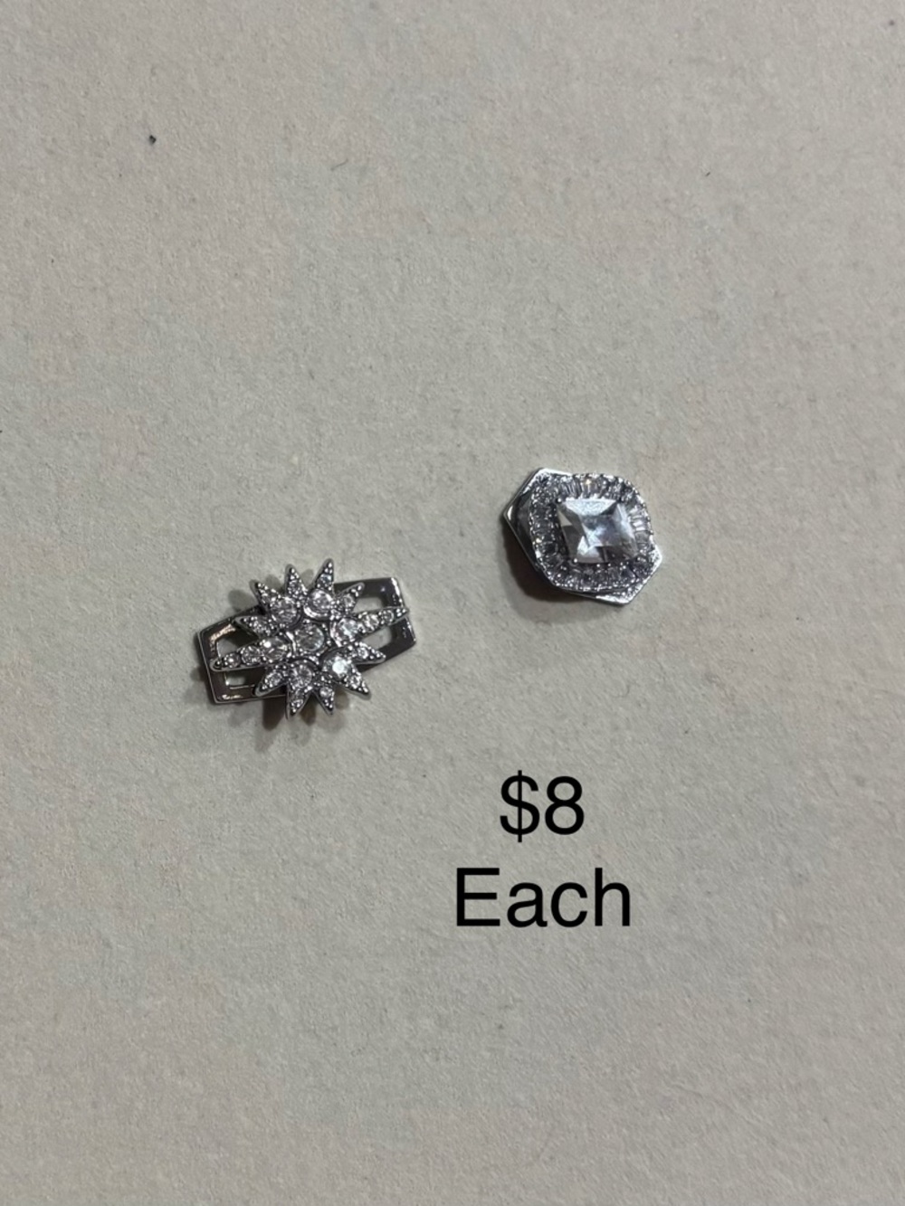 KEEP Collective Silver Crystal Charms - Clear